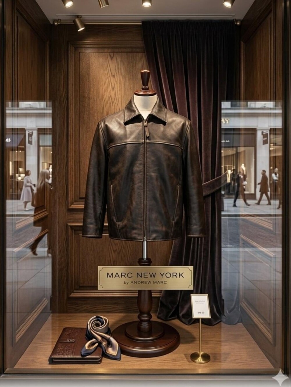 Vintage Marc New York By Andrew Marc Dark Brown Leather Jacket Sz L Quilted